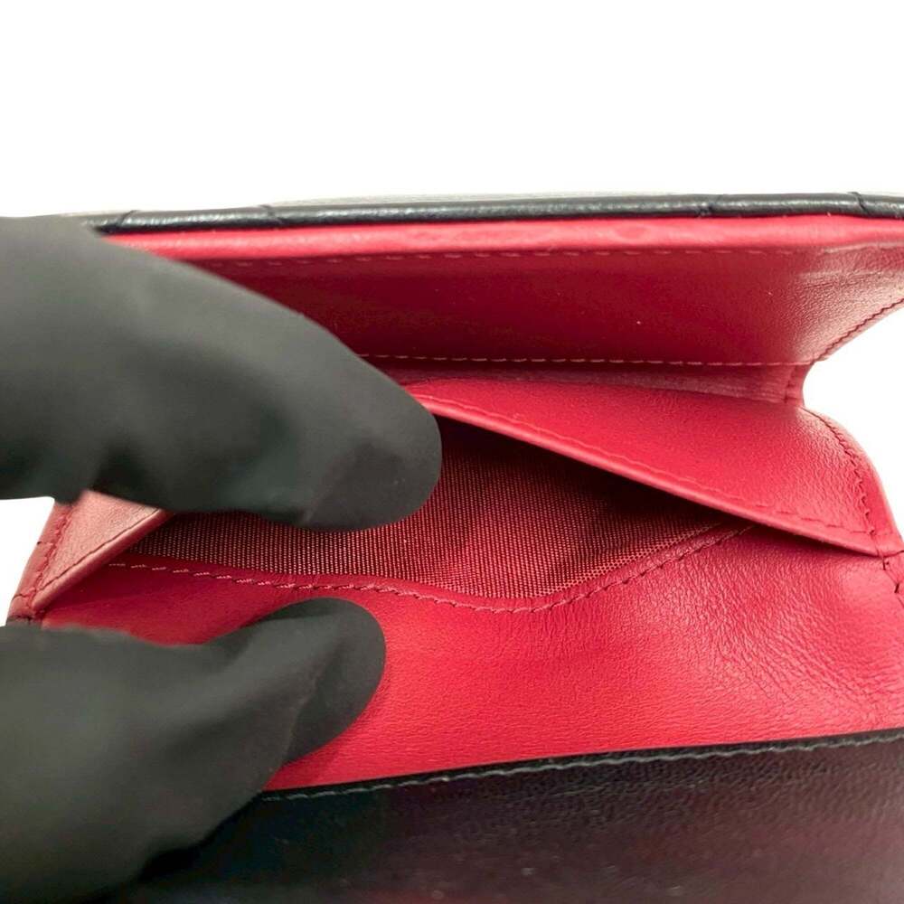 CHANEL Authentic Black Lambskin Leather Logo Wallet - Picture 9 of 10